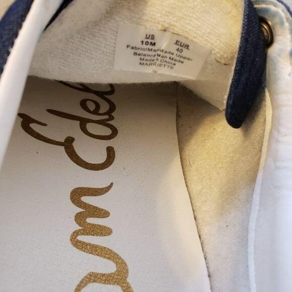 Sam Edelman men Denim navy blue Lace-Up Sneakers Size 10 Blue & White - Picture 10 of 10